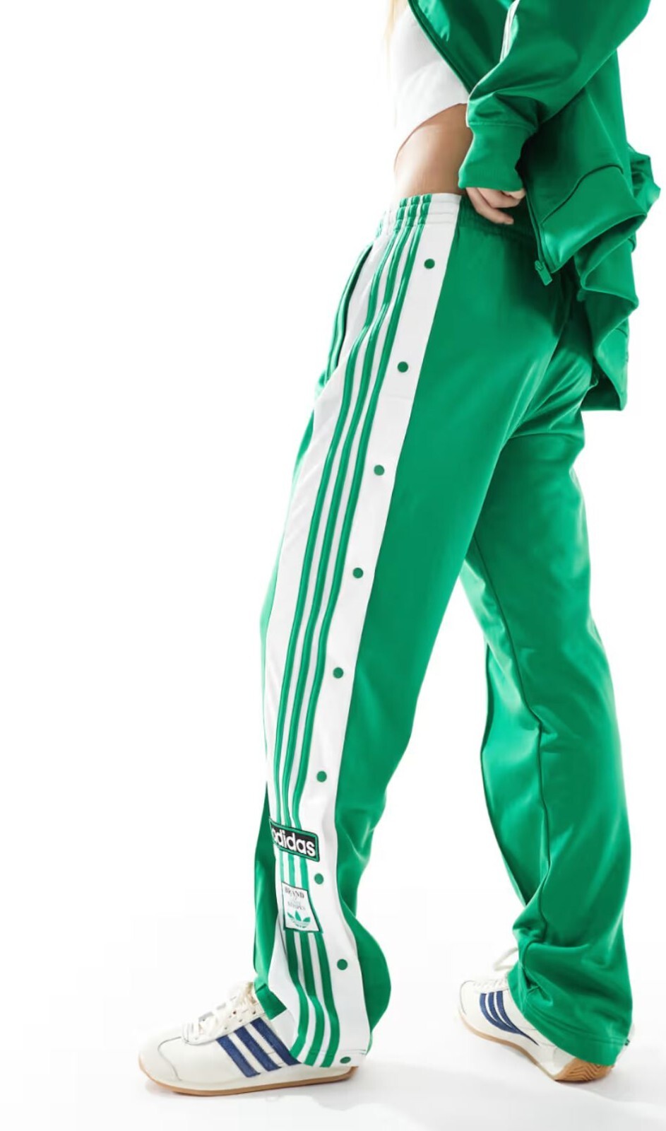 adidas green popper pants